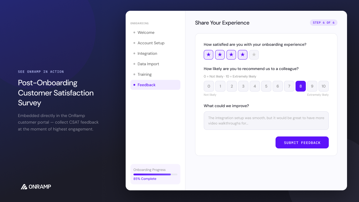 onramp customer satisfaction surveys
