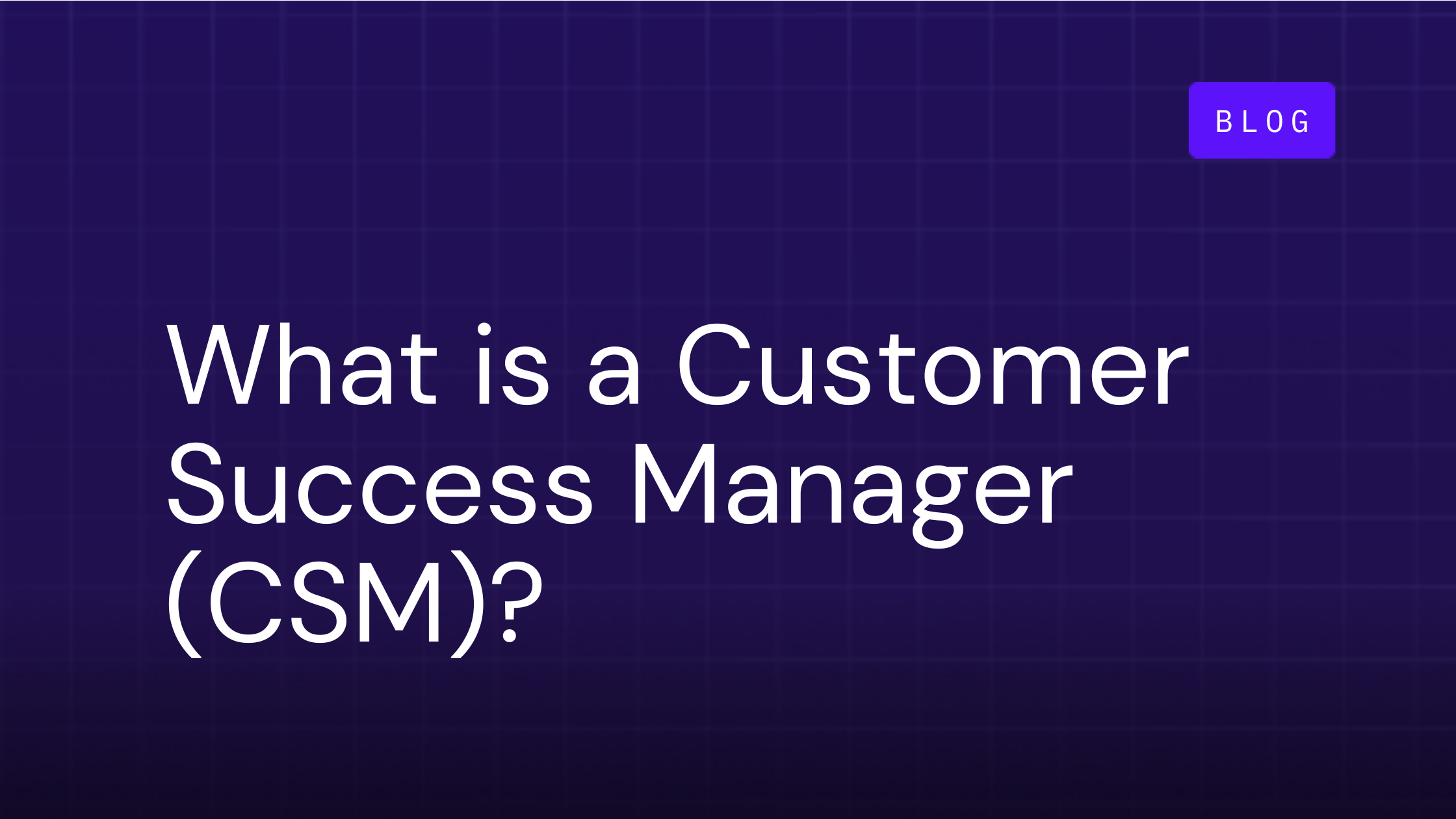 What is a Customer Success Manager (CSM)?