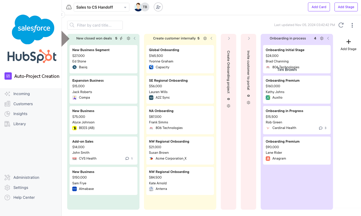 OnRamp Lanes CRM Auto-Project Creation