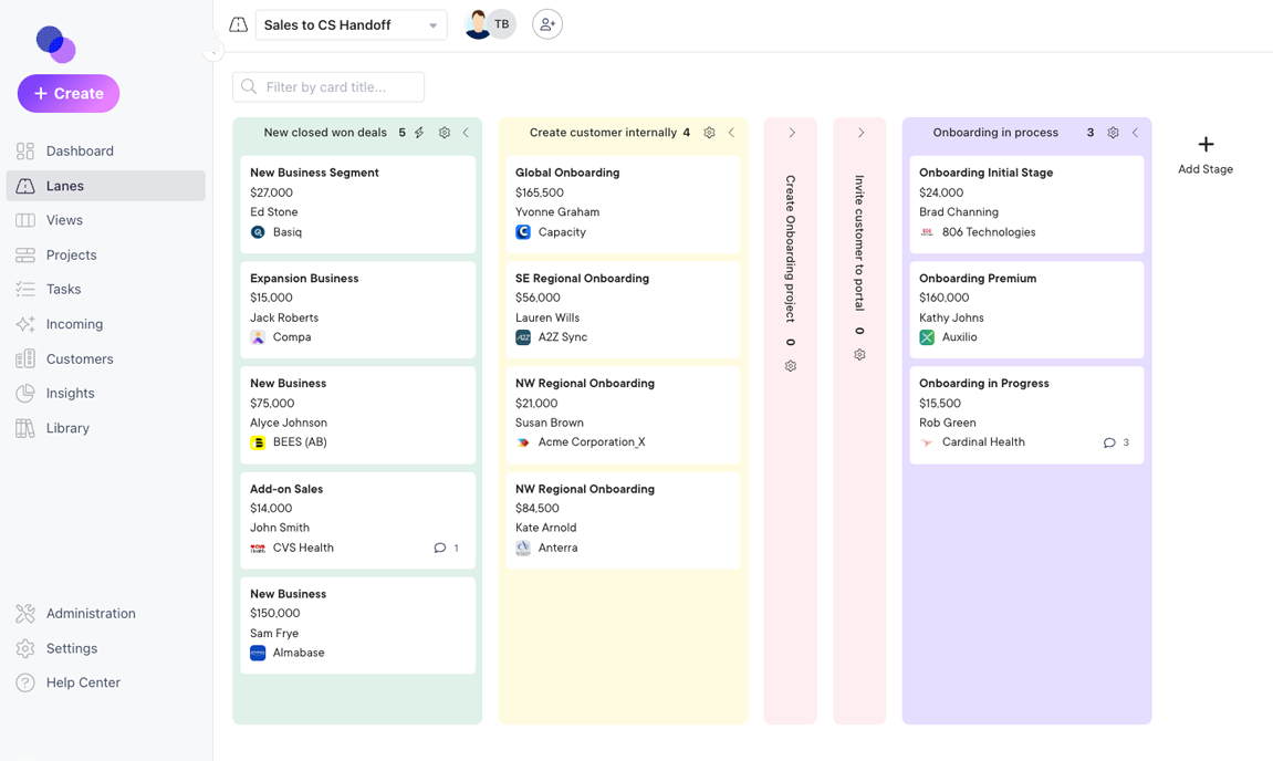 lanes workflow mapping